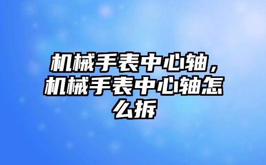 機械手表中心軸，機械手表中心軸怎么拆