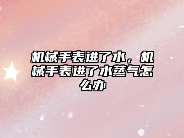 機械手表進了水，機械手表進了水蒸氣怎么辦