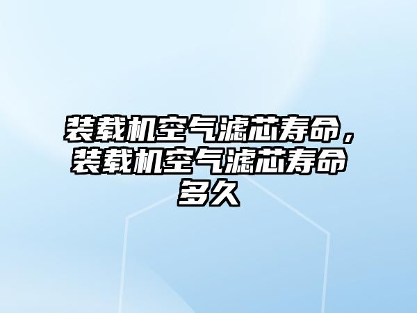 裝載機空氣濾芯壽命，裝載機空氣濾芯壽命多久