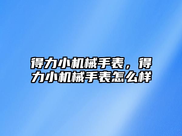 得力小機械手表，得力小機械手表怎么樣