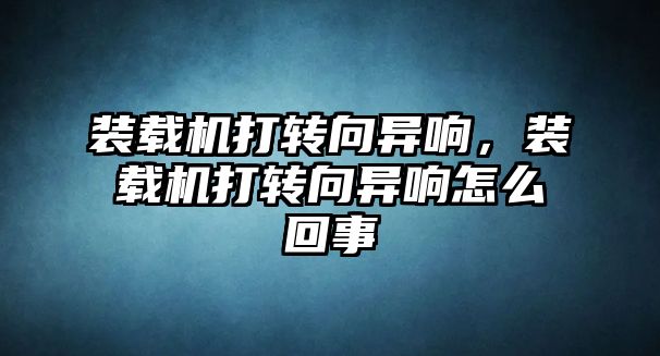 裝載機打轉向異響，裝載機打轉向異響怎么回事