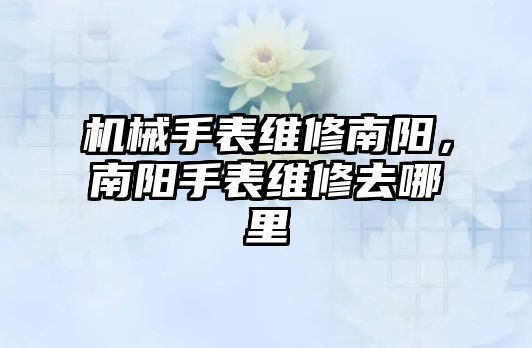 機械手表維修南陽，南陽手表維修去哪里