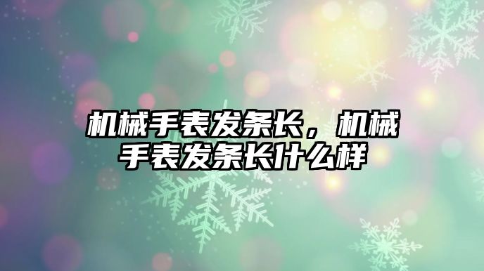 機械手表發條長，機械手表發條長什么樣