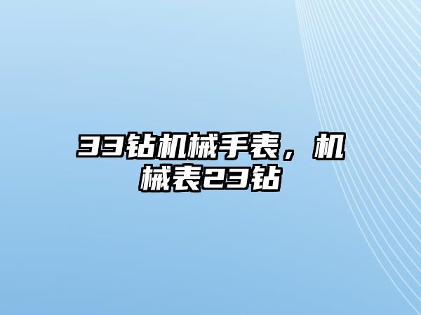 33鉆機械手表，機械表23鉆