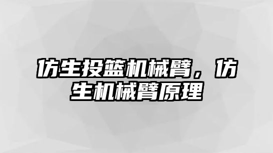 仿生投籃機械臂，仿生機械臂原理