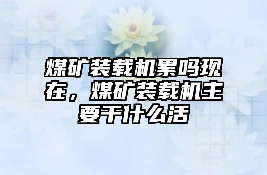 煤礦裝載機累嗎現在，煤礦裝載機主要干什么活