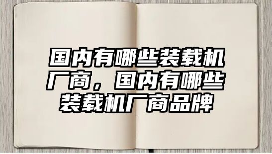 國內有哪些裝載機廠商，國內有哪些裝載機廠商品牌