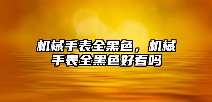 機械手表全黑色，機械手表全黑色好看嗎