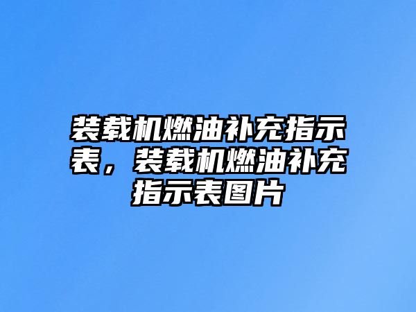 裝載機燃油補充指示表，裝載機燃油補充指示表圖片