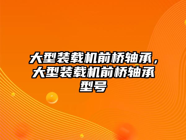 大型裝載機前橋軸承，大型裝載機前橋軸承型號