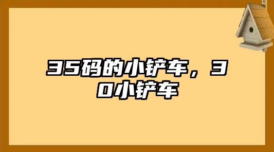 35碼的小鏟車，30小鏟車