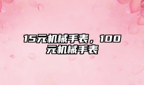 15元機械手表，100元機械手表