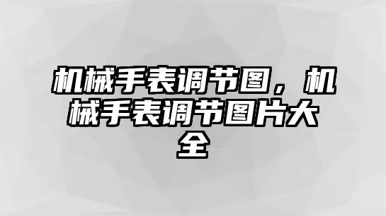 機械手表調節圖，機械手表調節圖片大全