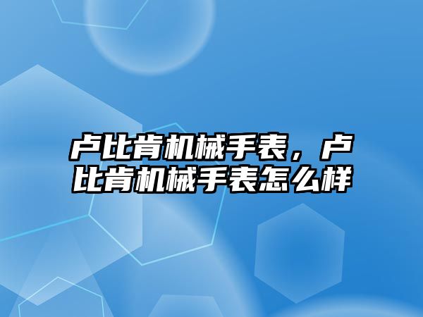 盧比肯機械手表，盧比肯機械手表怎么樣