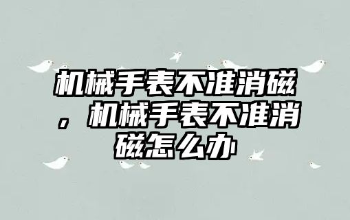 機械手表不準消磁，機械手表不準消磁怎么辦