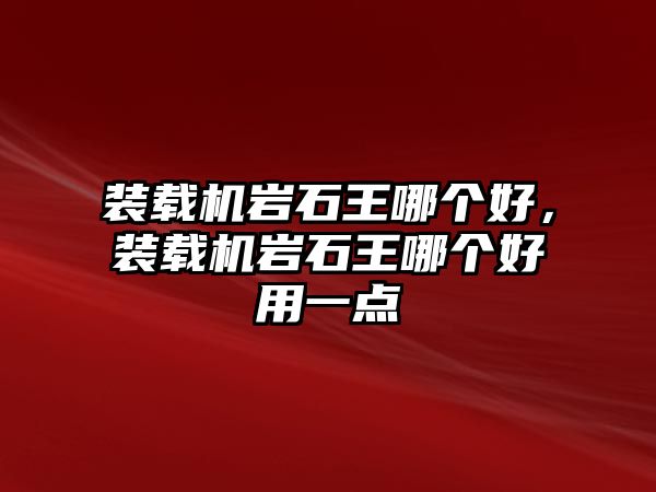 裝載機巖石王哪個好，裝載機巖石王哪個好用一點