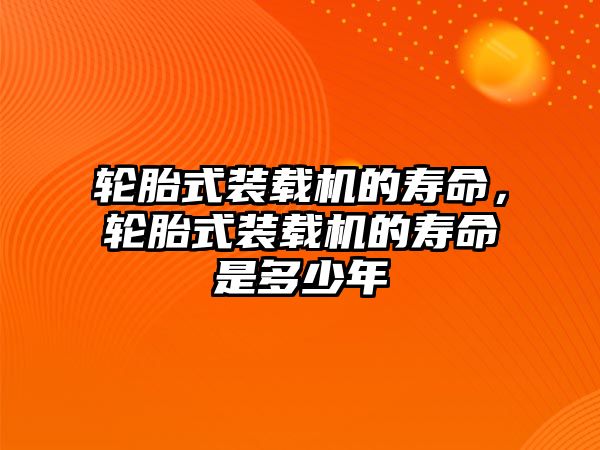 輪胎式裝載機的壽命，輪胎式裝載機的壽命是多少年