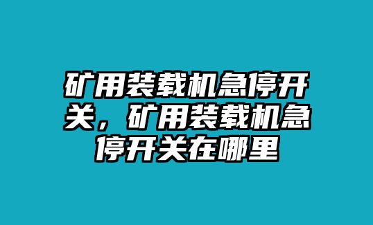 礦用裝載機急停開關，礦用裝載機急停開關在哪里