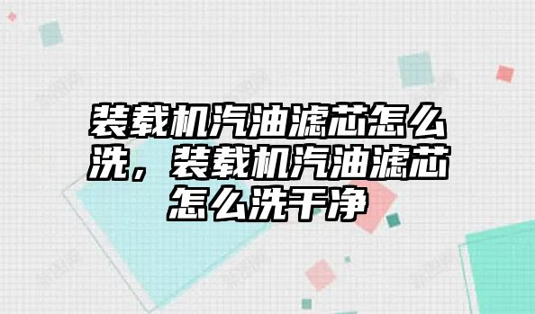 裝載機汽油濾芯怎么洗，裝載機汽油濾芯怎么洗干凈