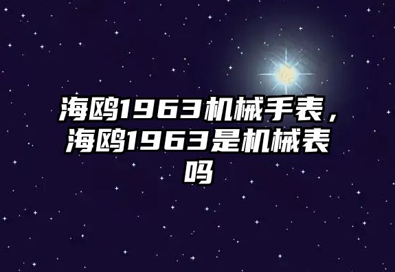 海鷗1963機械手表，海鷗1963是機械表嗎