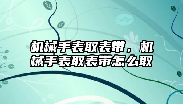 機械手表取表帶，機械手表取表帶怎么取