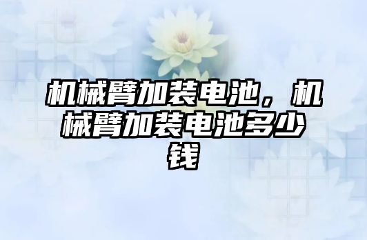 機械臂加裝電池，機械臂加裝電池多少錢