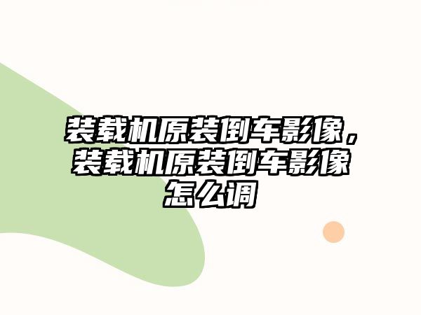 裝載機原裝倒車影像，裝載機原裝倒車影像怎么調