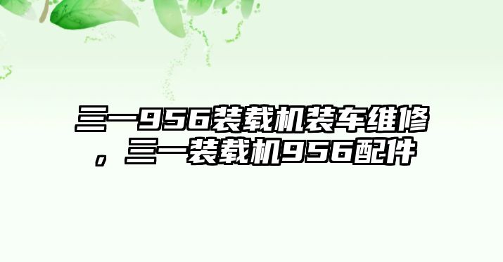 三一956裝載機裝車維修，三一裝載機956配件