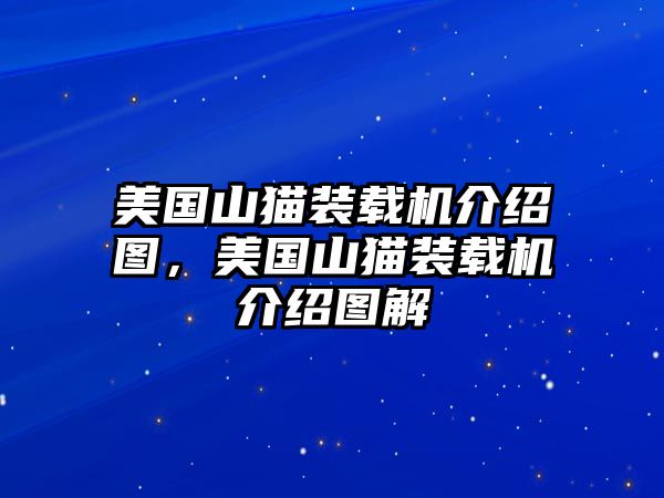 美國山貓裝載機介紹圖，美國山貓裝載機介紹圖解