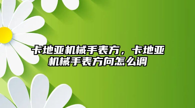 卡地亞機械手表方，卡地亞機械手表方向怎么調