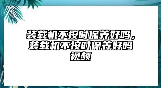 裝載機不按時保養好嗎，裝載機不按時保養好嗎視頻