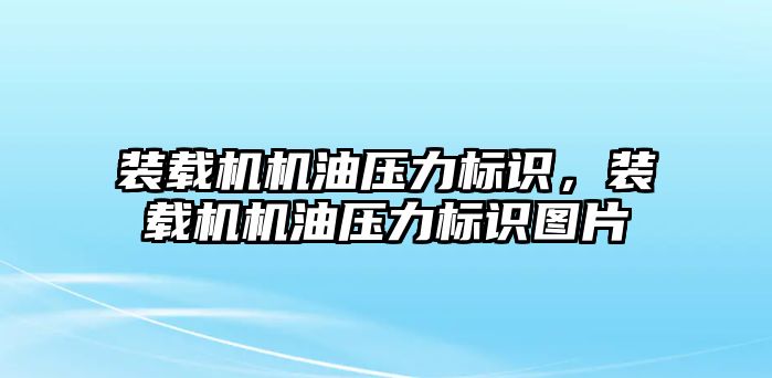 裝載機機油壓力標識，裝載機機油壓力標識圖片