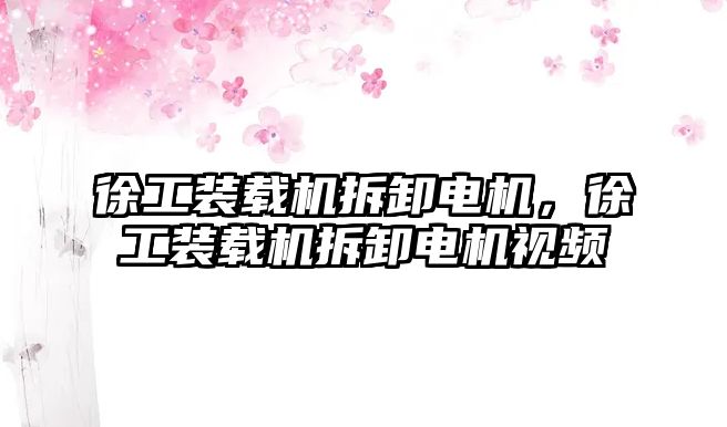 徐工裝載機拆卸電機，徐工裝載機拆卸電機視頻