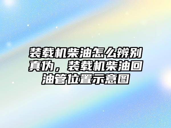 裝載機(jī)柴油怎么辨別真?zhèn)危b載機(jī)柴油回油管位置示意圖