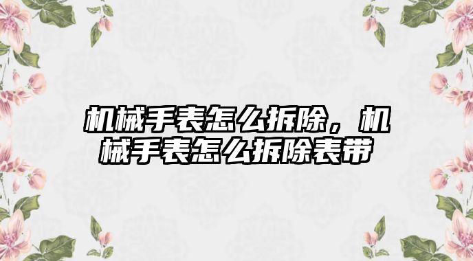 機械手表怎么拆除，機械手表怎么拆除表帶