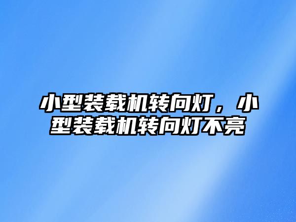 小型裝載機轉向燈，小型裝載機轉向燈不亮