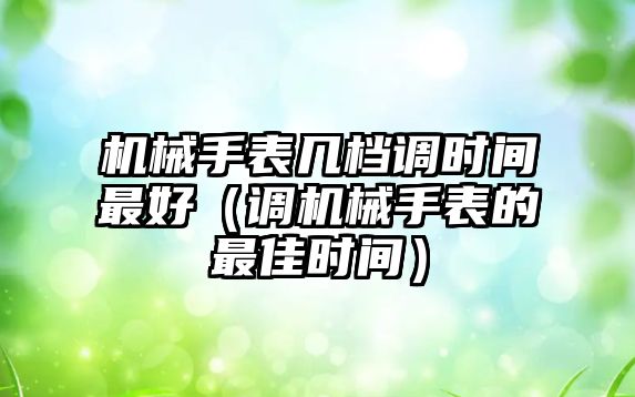 機械手表幾檔調時間最好（調機械手表的最佳時間）