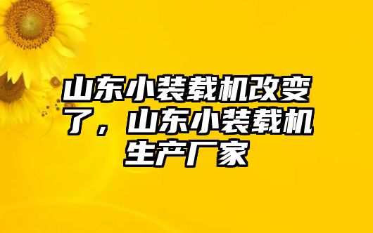 山東小裝載機改變了，山東小裝載機生產廠家