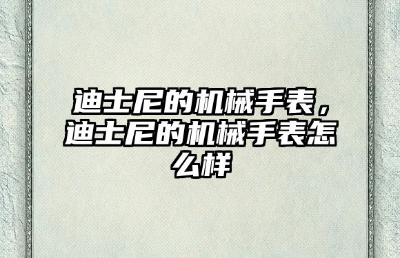 迪士尼的機(jī)械手表，迪士尼的機(jī)械手表怎么樣