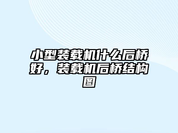 小型裝載機什么后橋好，裝載機后橋結(jié)構(gòu)圖