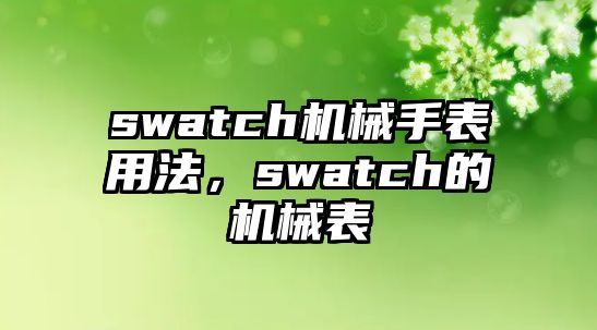 swatch機(jī)械手表用法，swatch的機(jī)械表