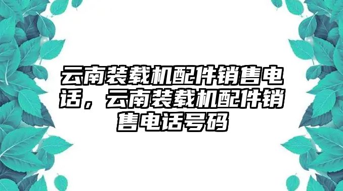 云南裝載機(jī)配件銷售電話，云南裝載機(jī)配件銷售電話號(hào)碼