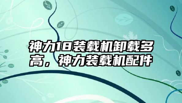 神力18裝載機(jī)卸載多高，神力裝載機(jī)配件