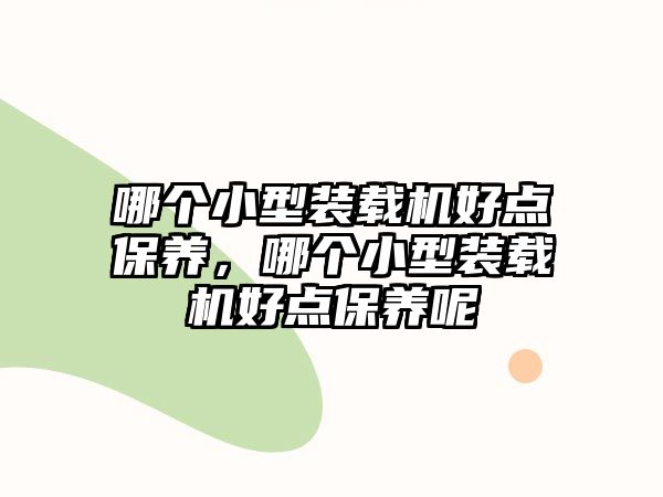 哪個小型裝載機好點保養(yǎng)，哪個小型裝載機好點保養(yǎng)呢