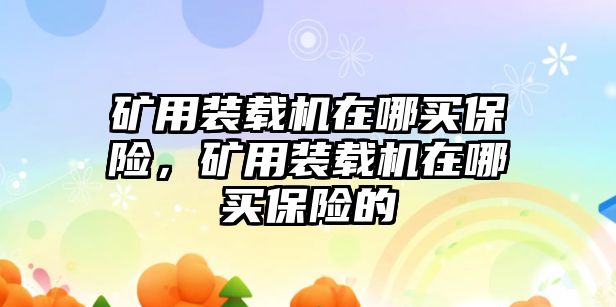 礦用裝載機在哪買保險，礦用裝載機在哪買保險的