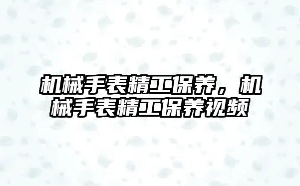 機械手表精工保養，機械手表精工保養視頻