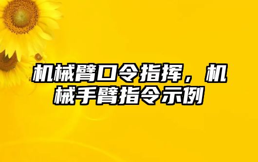 機(jī)械臂口令指揮，機(jī)械手臂指令示例