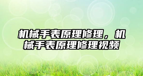 機械手表原理修理，機械手表原理修理視頻