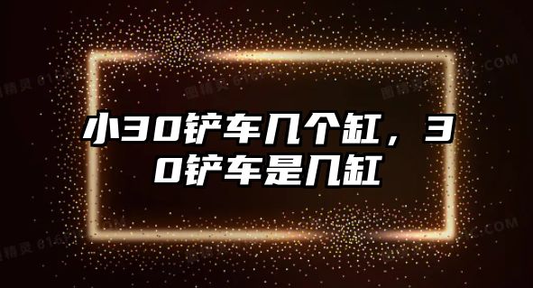 小30鏟車幾個缸，30鏟車是幾缸