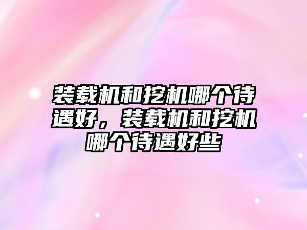 裝載機和挖機哪個待遇好，裝載機和挖機哪個待遇好些